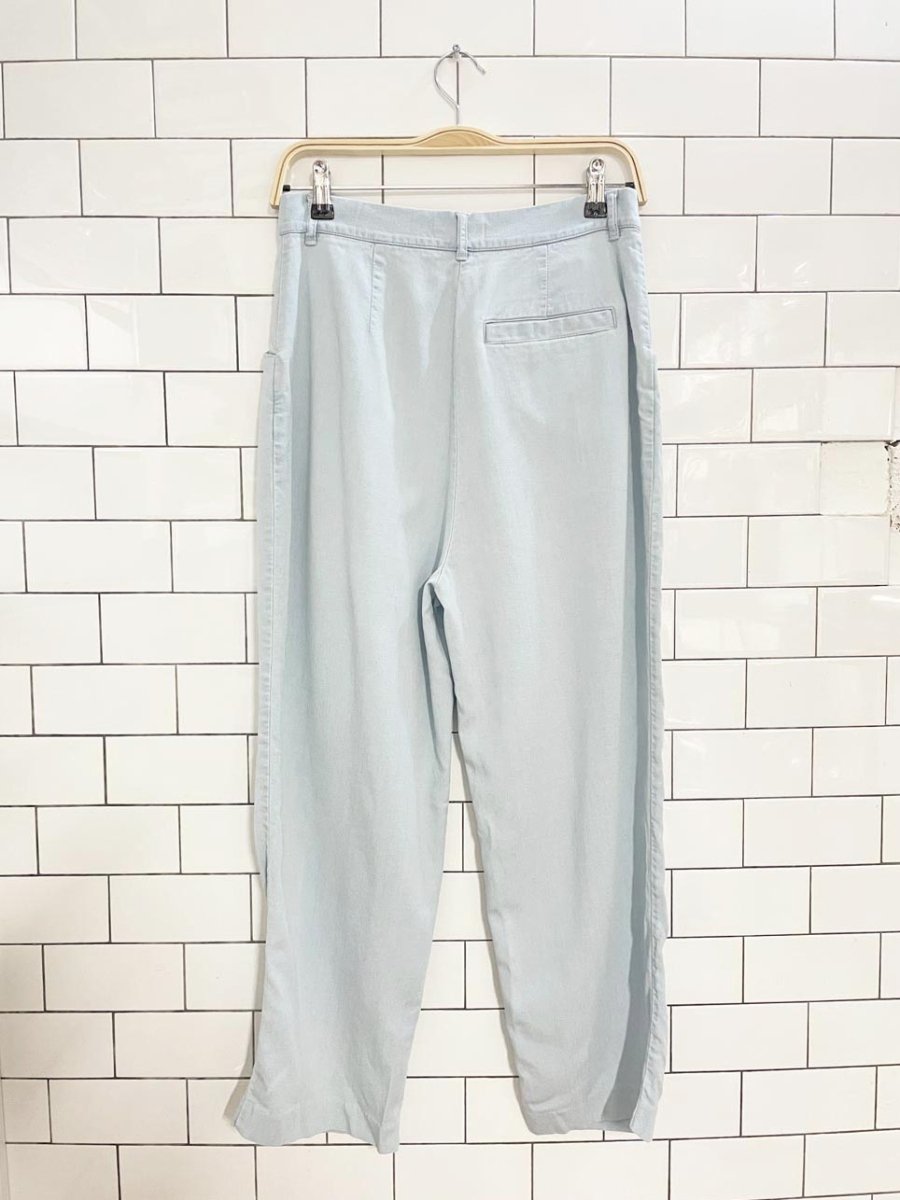 oak + fort chambray pleated casual trouser pant - good market thrift store