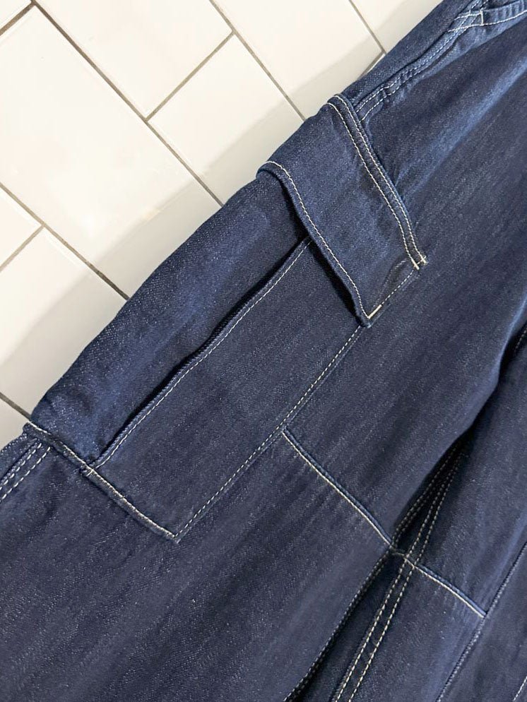 oak & fort contrast stitch wide leg cargo jeans - good market thrift store