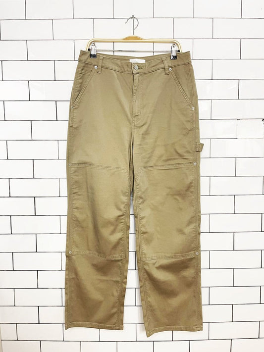 oak + fort double knee twill baggy carptenter pants - good market thrift store