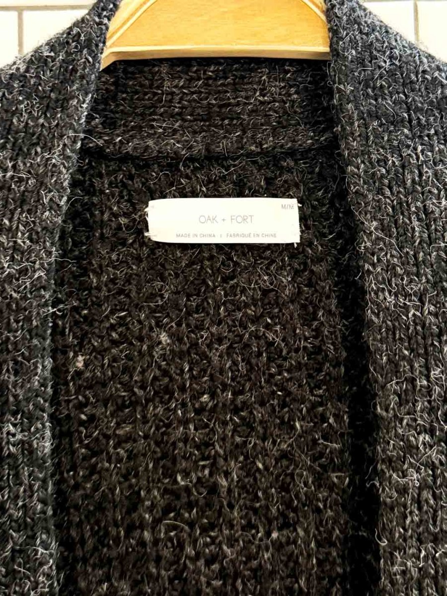 oak + fort wool - blend chunky knit cardigan - good market thrift store