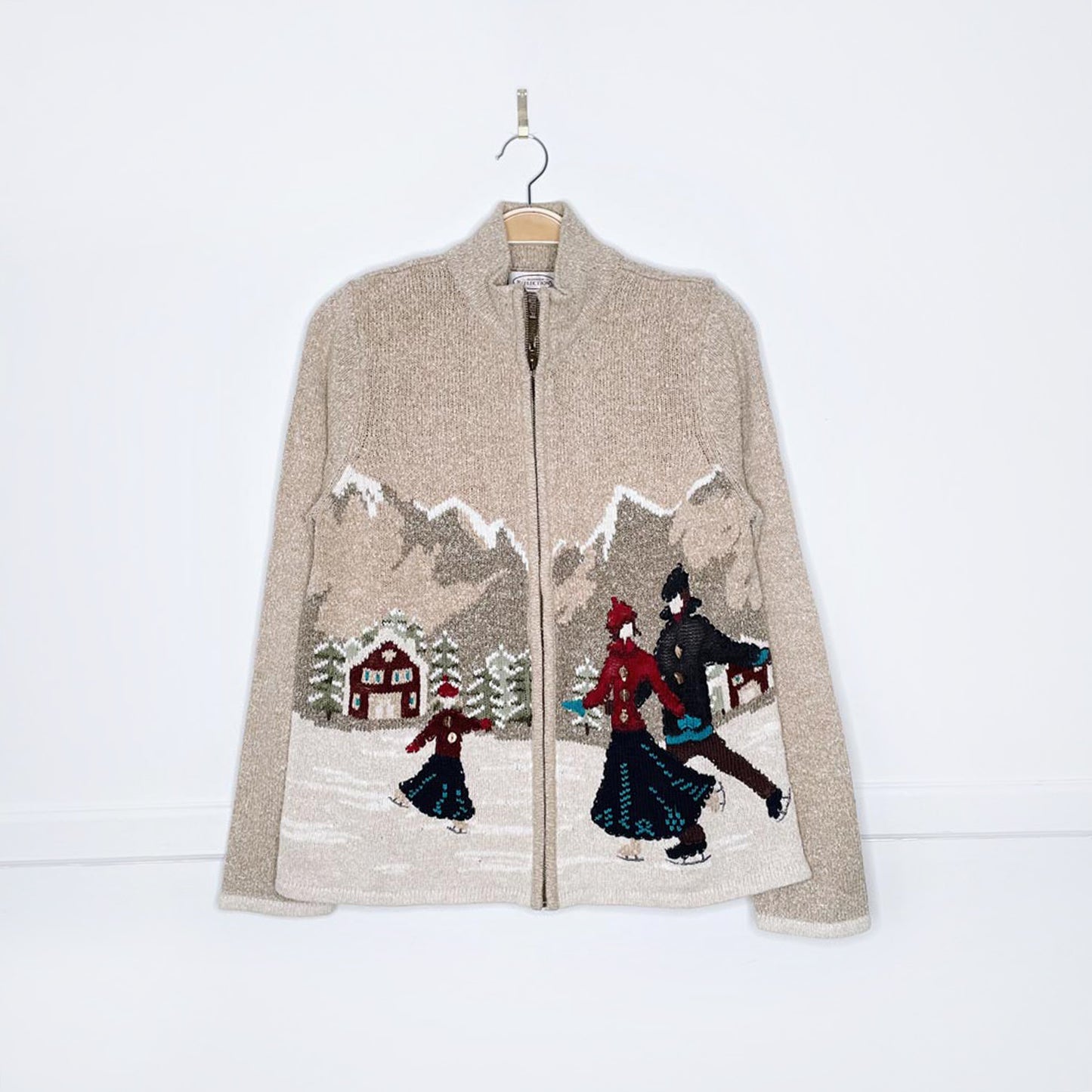 vintage 00s NR ice skaters knit cardigan