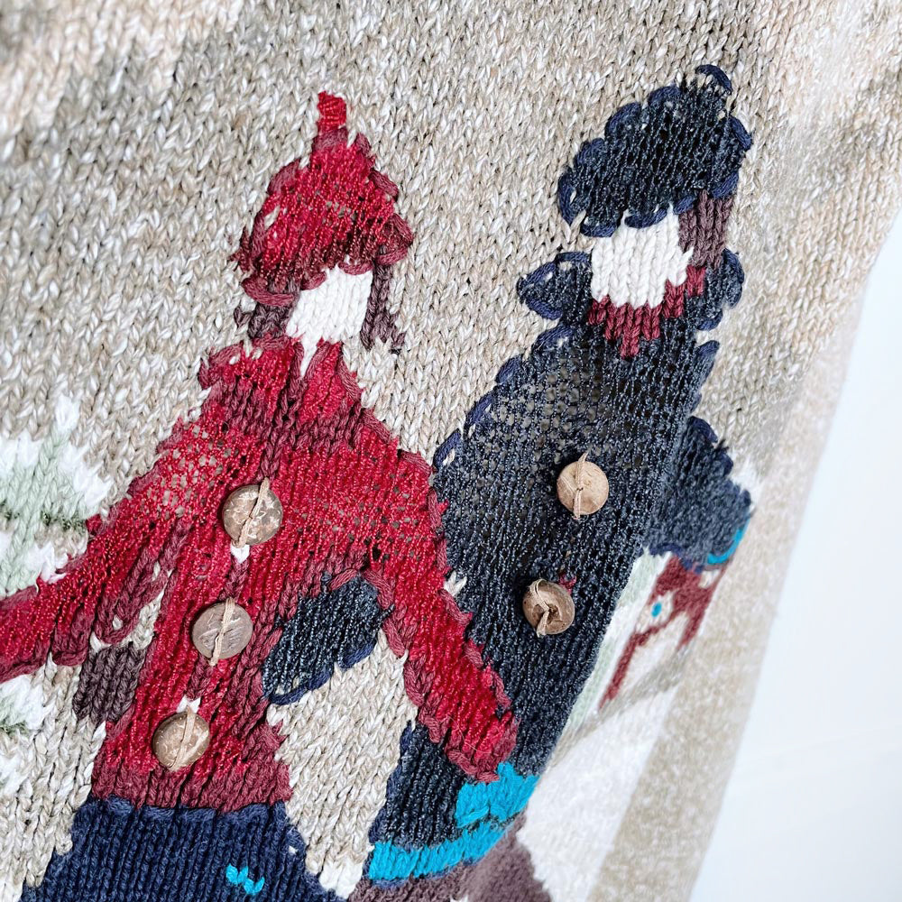 vintage 00s NR ice skaters knit cardigan