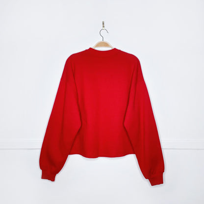 vintage 90s mickey + minnie seasons greetings crop crew