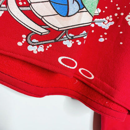 vintage 90s mickey + minnie seasons greetings crop crew