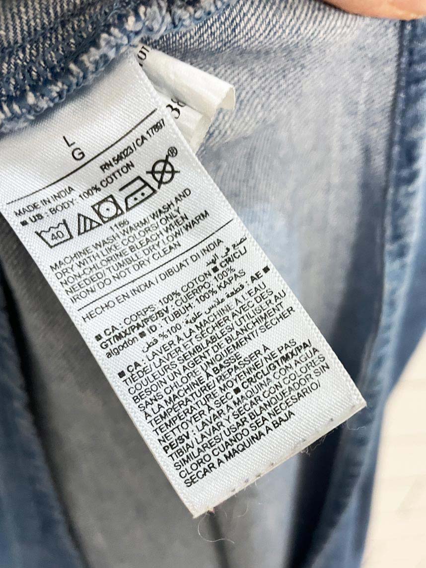 old navy denim tie wrap midi dress - good market thrift store