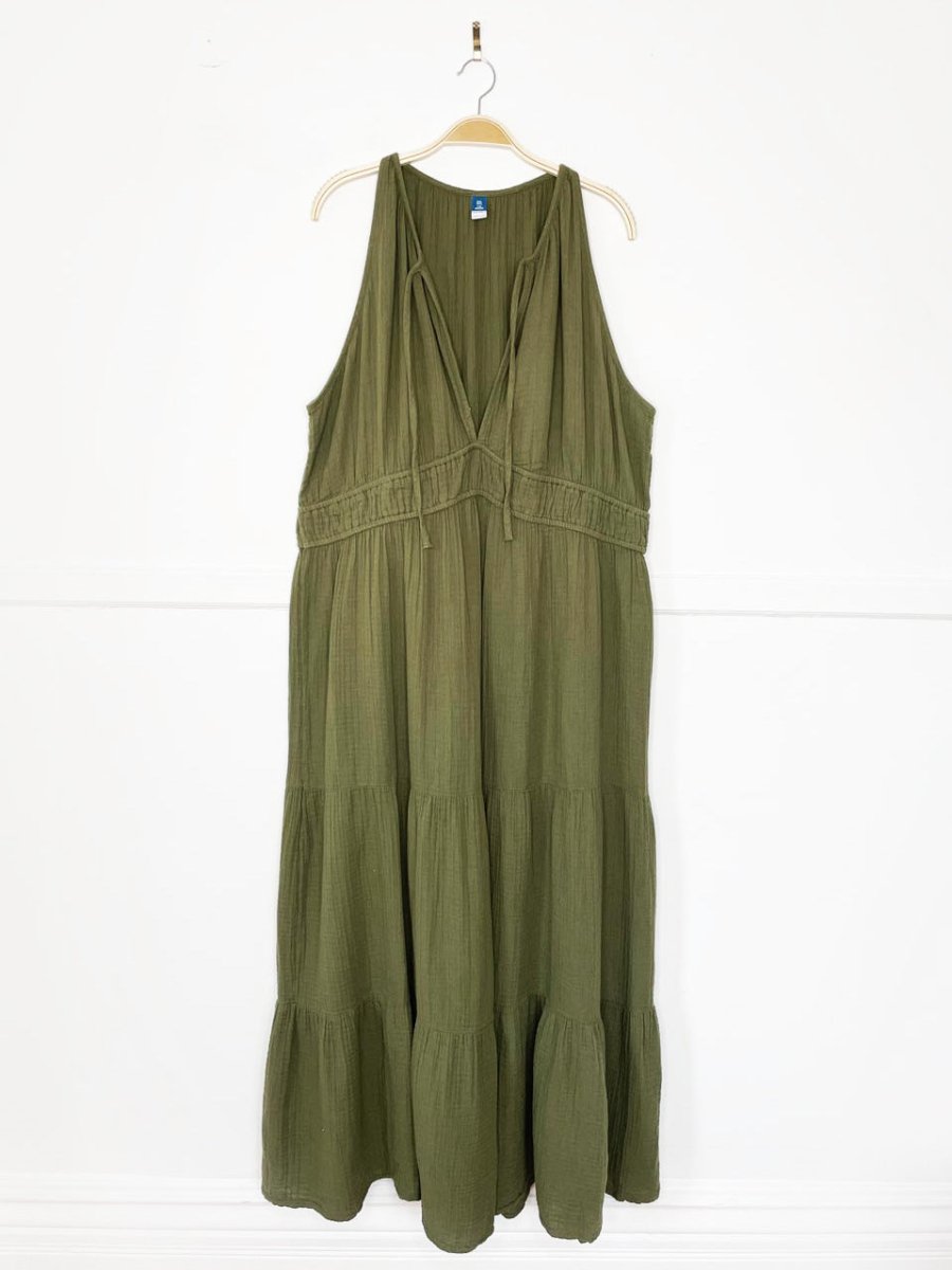 old navy gauze cotton tiered maxi dress - good market thrift store