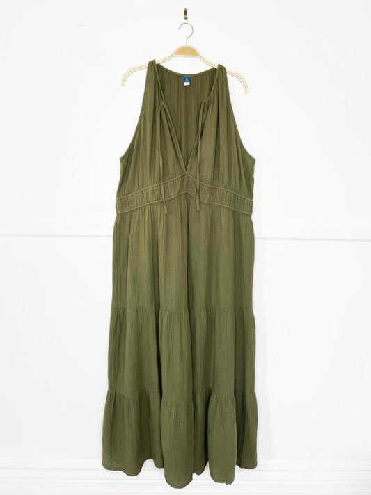 old navy gauze cotton tiered maxi dress - good market thrift store