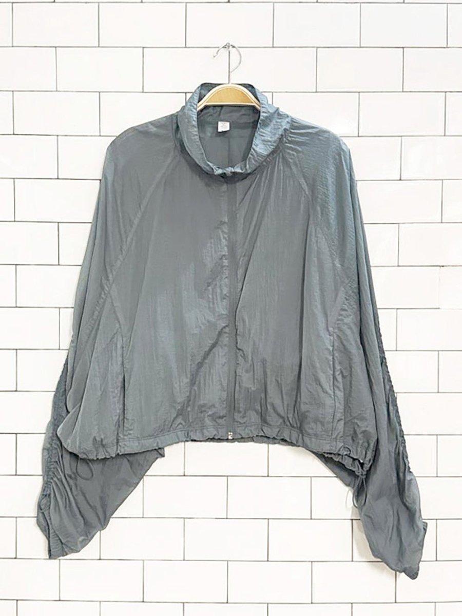 old navy go - h2o nylon water repellent cinch sleeve full zip jacket - good market thrift store