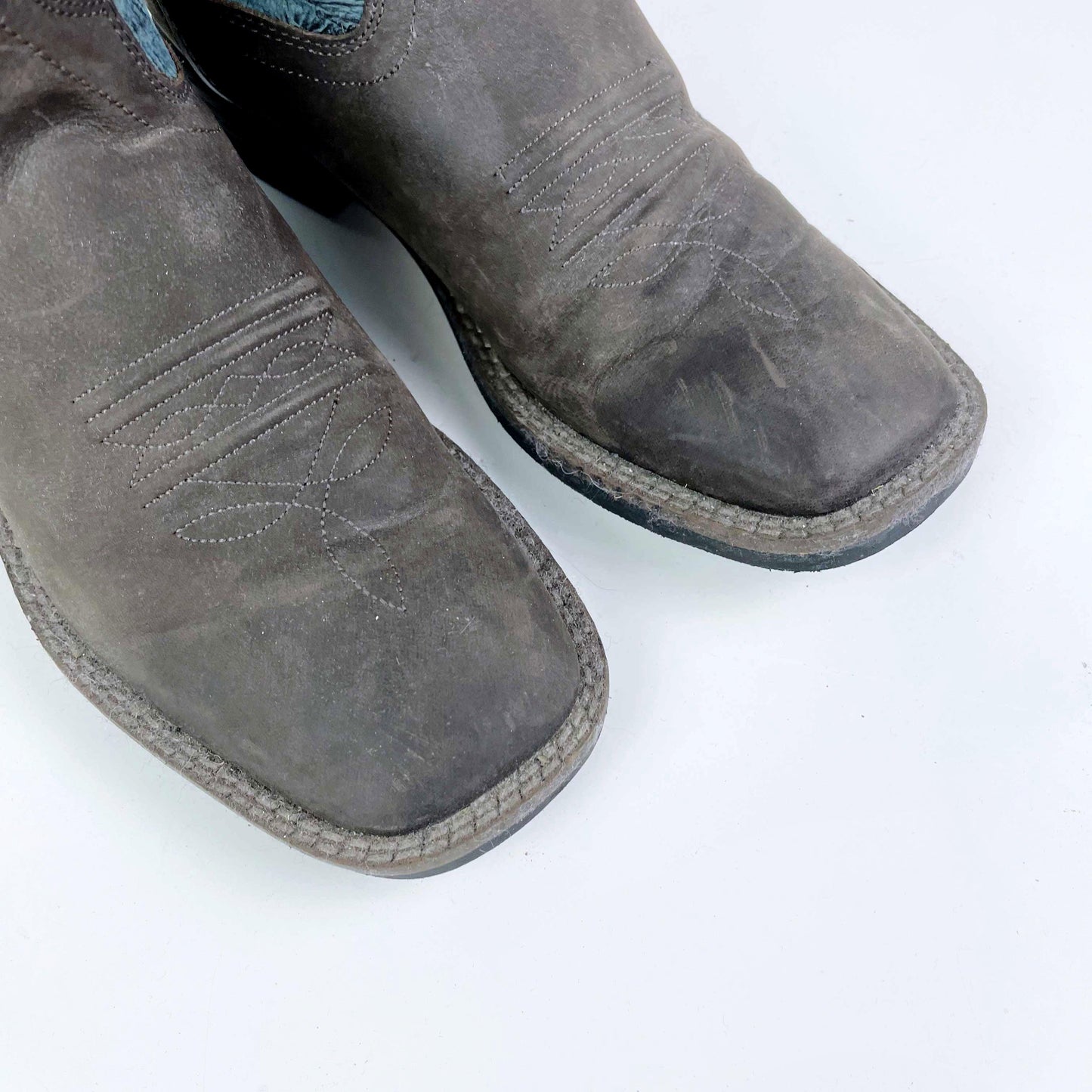 vintage old west leather two tone cowboy boot - size 5