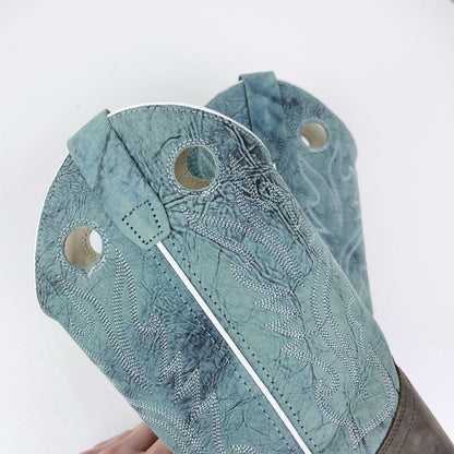 vintage old west leather two tone cowboy boot - size 5