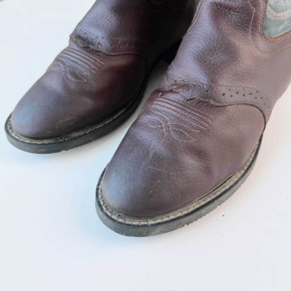 vintage old west two tone cowboy boot