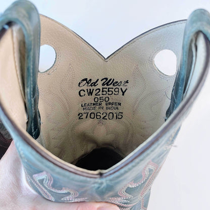 vintage old west two tone cowboy boot