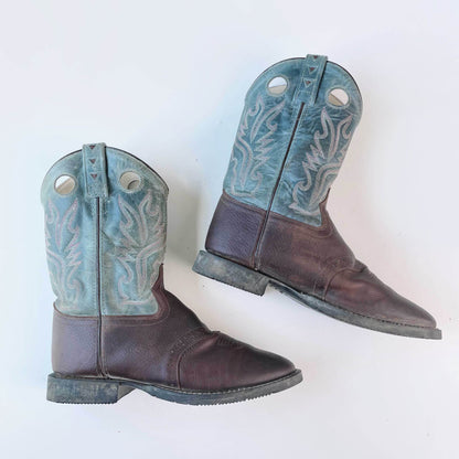 vintage old west two tone cowboy boot
