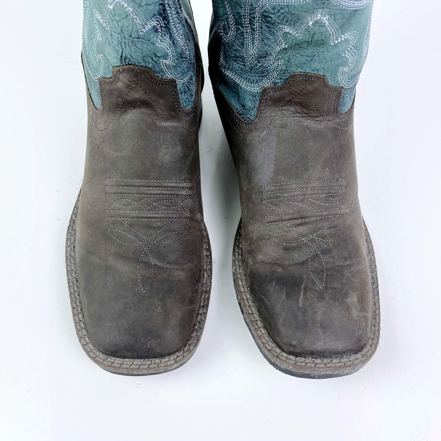 vintage old west leather two tone cowboy boot - size 5