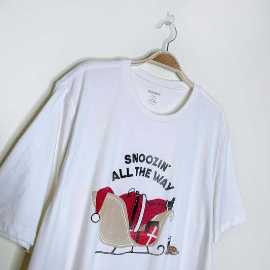 old navy santa snoozin all the way tee - size xl tall