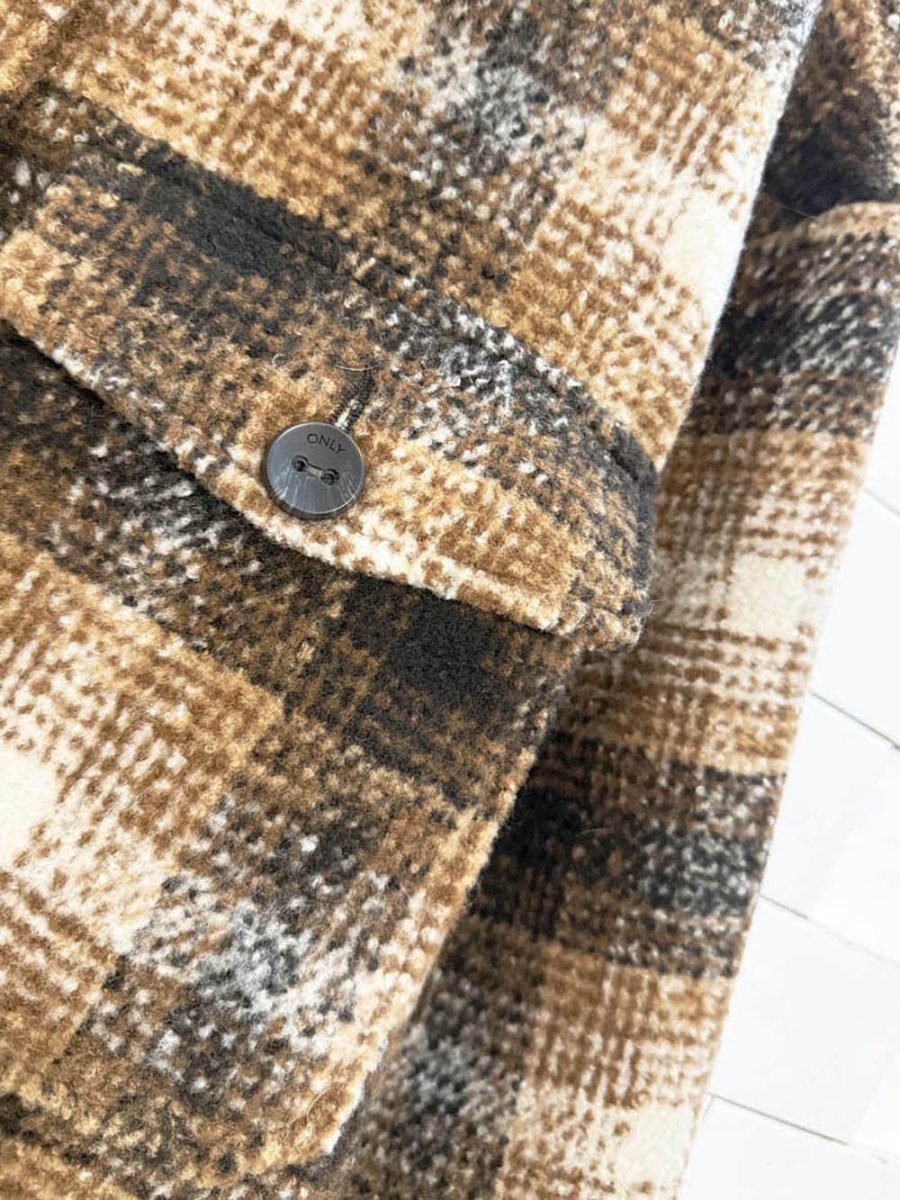 only plaid teddy fleece shirt jacket - good market thrift store