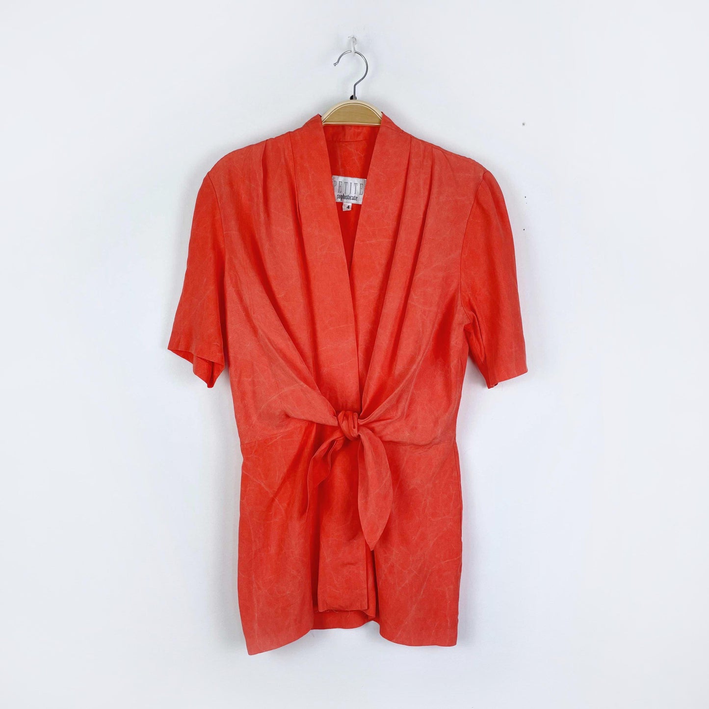 vintage petite sophisticate tie front blouse