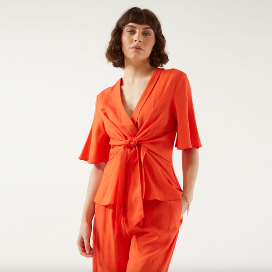 vintage petite sophisticate tie front blouse