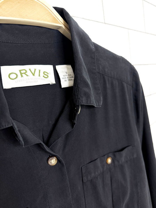 orvis 100% silk full button shirt - good market thrift store
