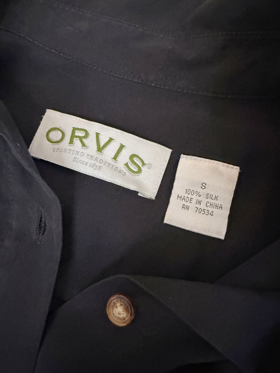orvis 100% silk full button shirt - good market thrift store