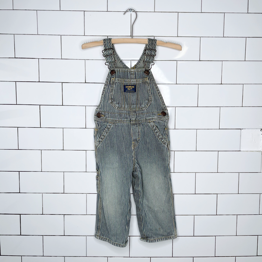 vintage oshkosh striped denim overalls
