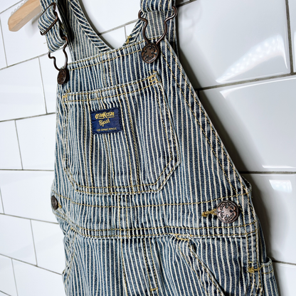 vintage oshkosh striped denim overalls