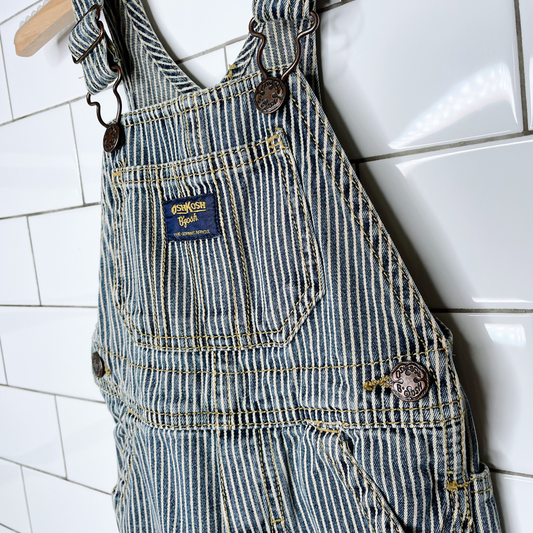 vintage oshkosh striped denim overalls