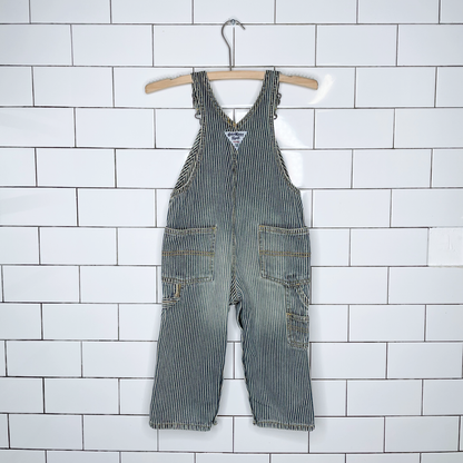 vintage oshkosh striped denim overalls