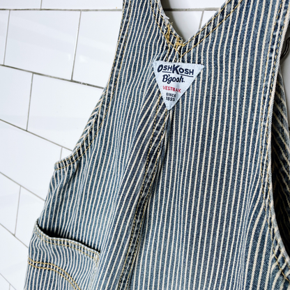 vintage oshkosh striped denim overalls