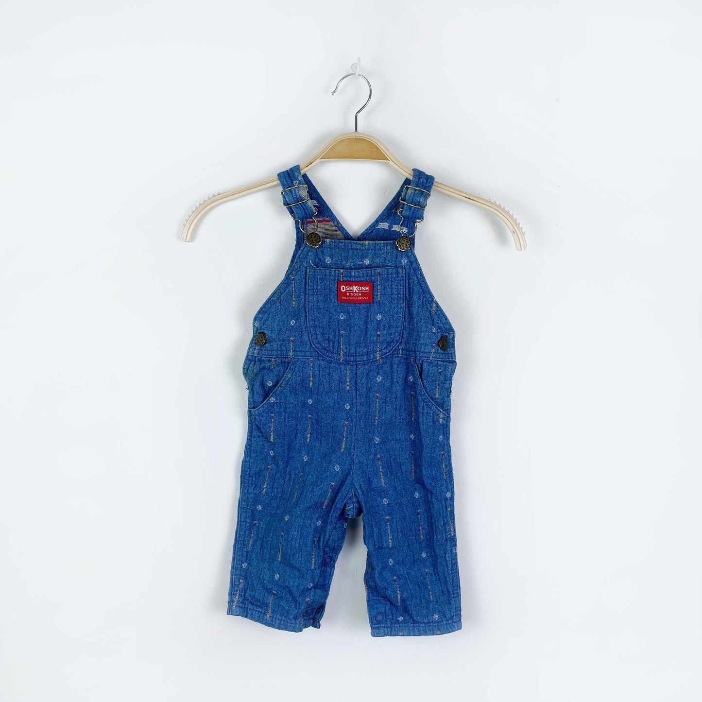 vintage osh kosh baseball overalls made in USA - size 3/6M