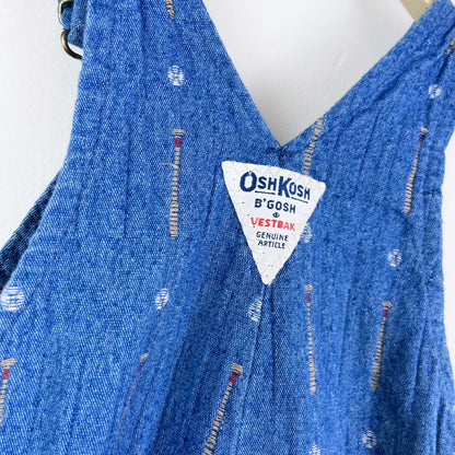 vintage osh kosh baseball overalls made in USA - size 3/6M