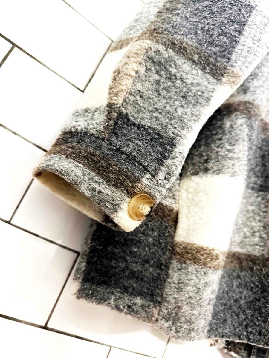 outfitbook wool - blend check shirt jacket | made in Italy - good market thrift store