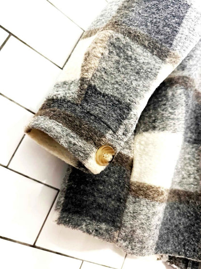 outfitbook wool - blend check shirt jacket | made in Italy - good market thrift store