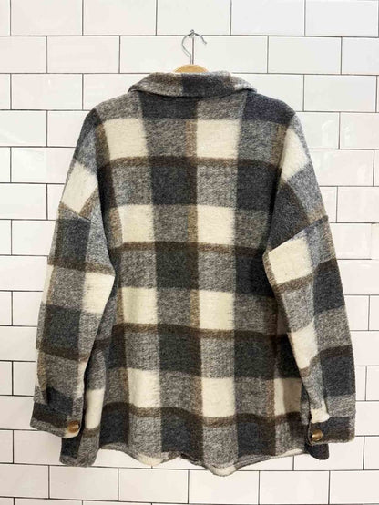 outfitbook wool - blend check shirt jacket | made in Italy - good market thrift store