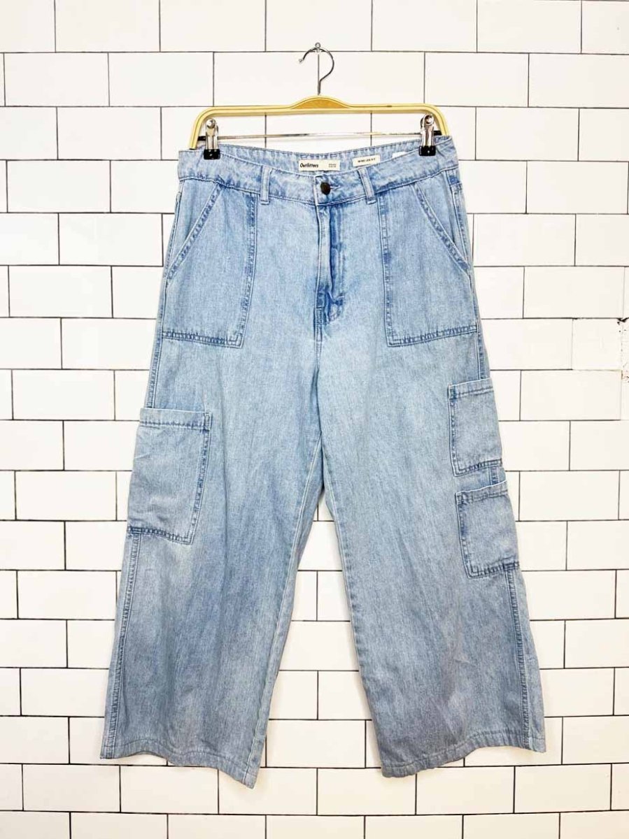 outfitters wide leg utility pocket cropped jeans - good market thrift store