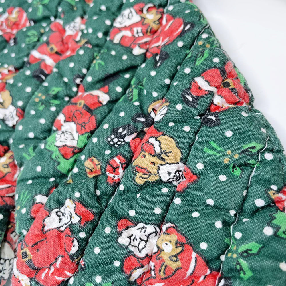 x2 vintage santa holiday oven mitts