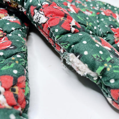 x2 vintage santa holiday oven mitts