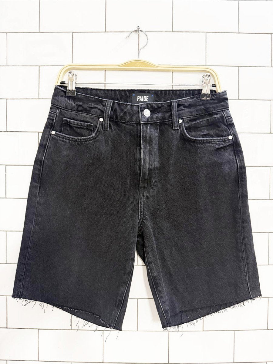 paige bermuda cut off denim shorts - good market thrift store