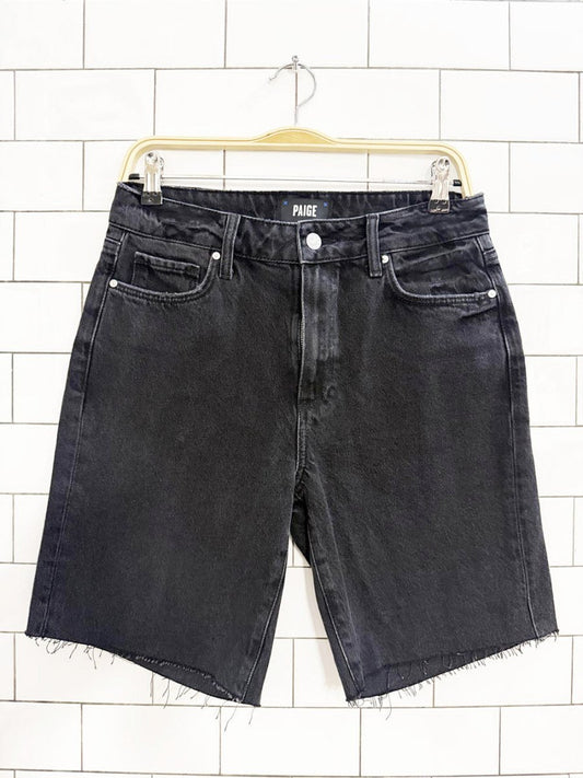 paige bermuda cut off denim shorts - good market thrift store