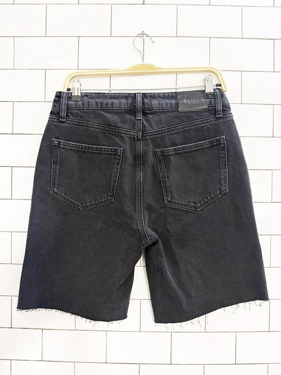 paige bermuda cut off denim shorts - good market thrift store