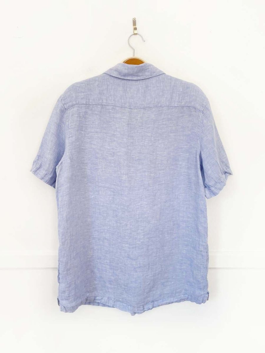 panama jack 100% linen relaxed full button shirt - good market thrift store