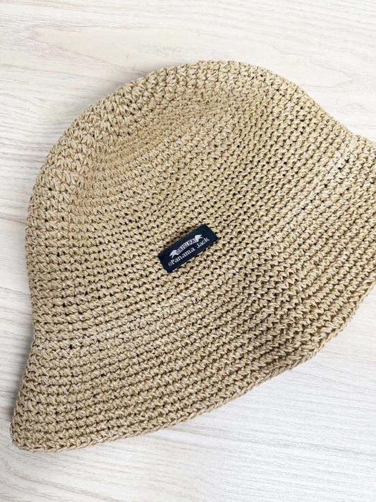 panama jack woven raffia floppy bucket hat - good market thrift store