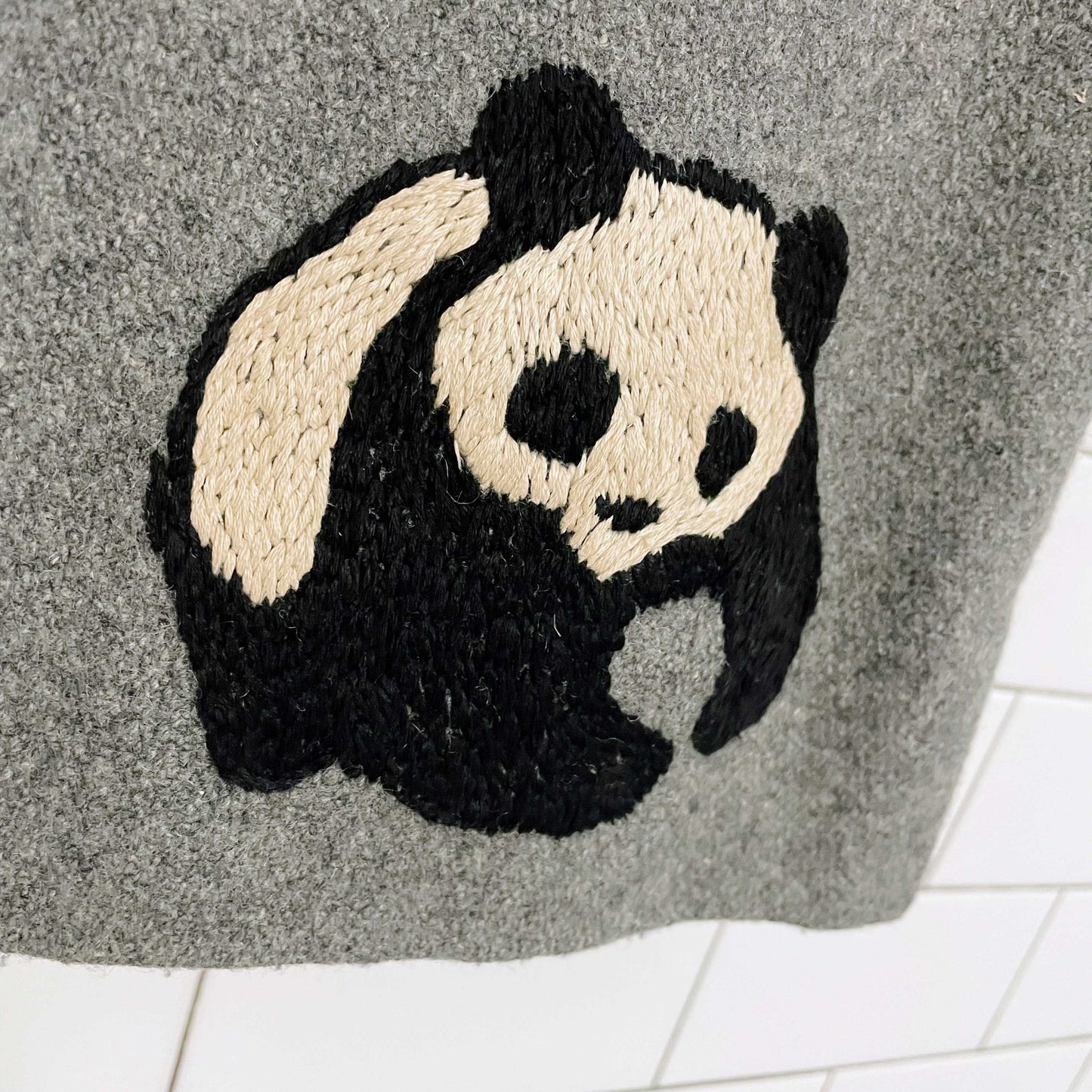 vintage handmade panda bear wool toggle coat - size 5