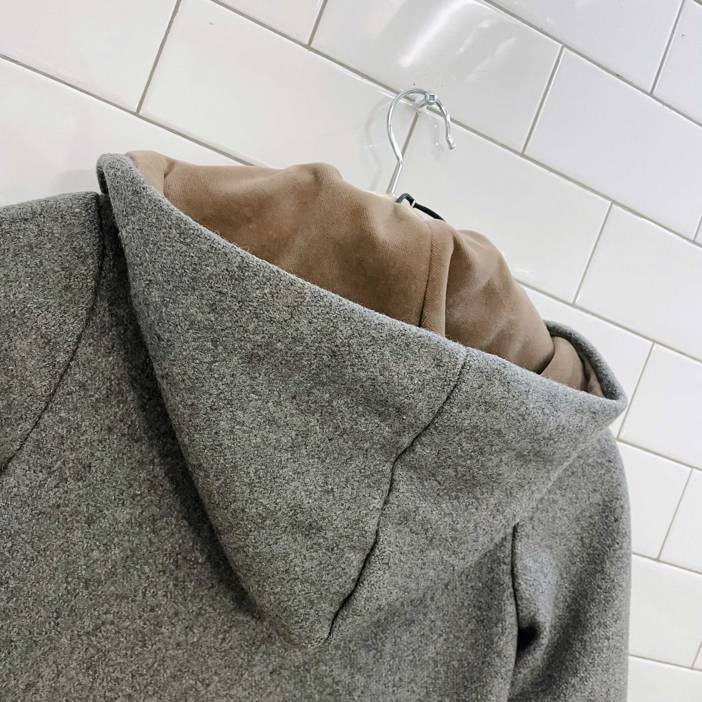 vintage handmade panda bear wool toggle coat - size 5