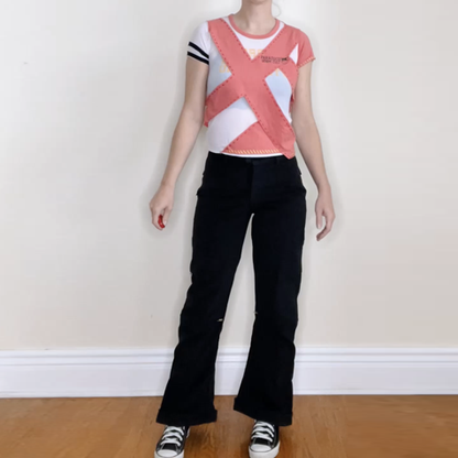 nwt deadstock parasuco rebel-i black twill utility wide leg pants