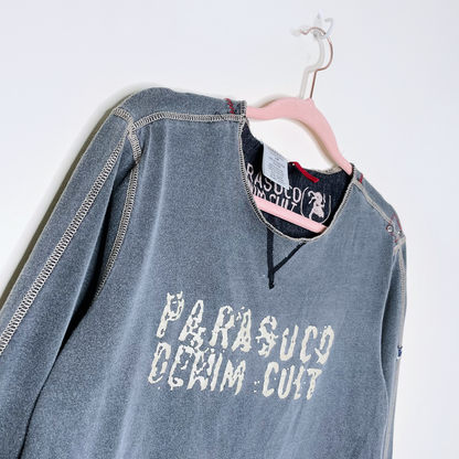 vintage parasuco contrast stitch long sleeve tee - size small