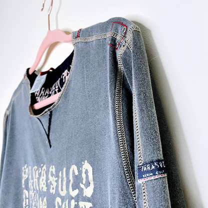 vintage parasuco contrast stitch long sleeve tee - size small