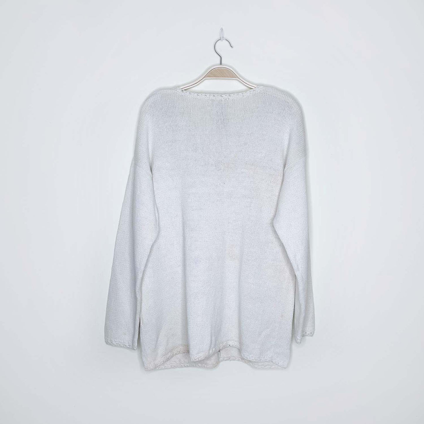 vintage 90s pariscope old saint nick scene knit sweater - size medium