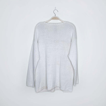 vintage 90s pariscope old saint nick scene knit sweater - size medium