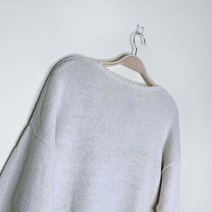 vintage 90s pariscope old saint nick scene knit sweater - size medium